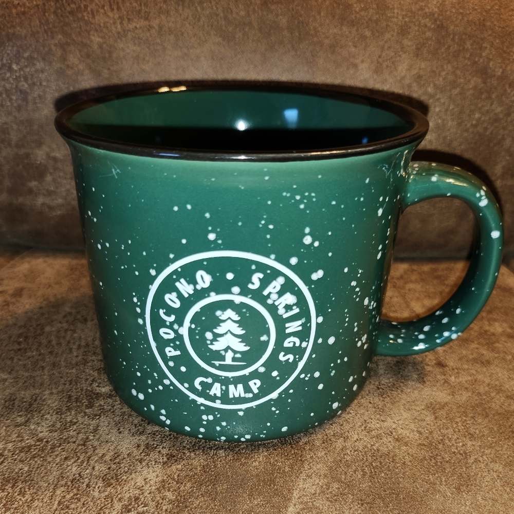Pocono Springs Camp Speckled Ceramic Coffee Tea Mug NEW